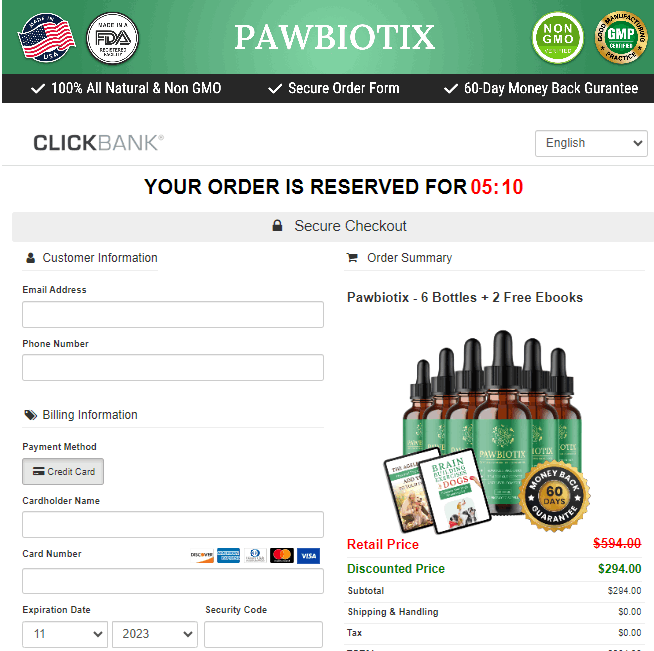 Pawbiotix Order Form